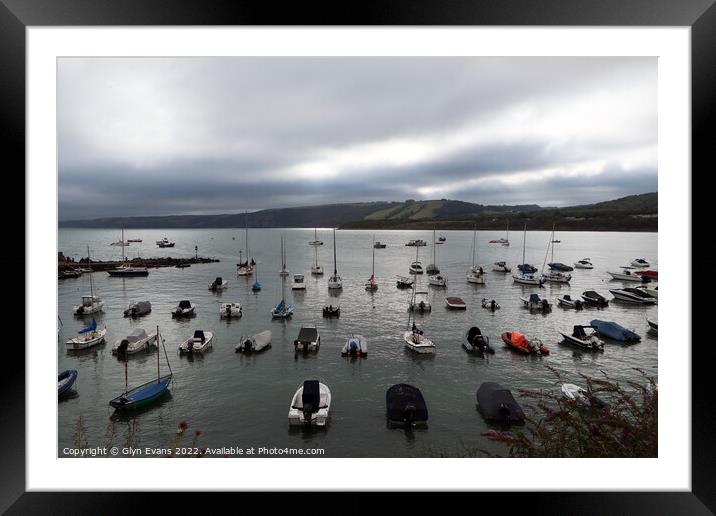 New Quay Harbour, Cardigan. Framed Mounted Print by Glyn Evans