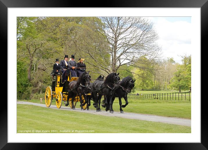 Carriage and Horses. Framed Mounted Print by Glyn Evans