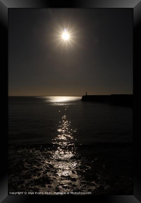 Reflections at Porthcawl Harbour Framed Print by Glyn Evans
