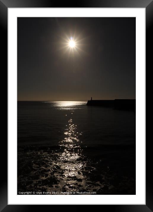 Reflections at Porthcawl Harbour Framed Mounted Print by Glyn Evans