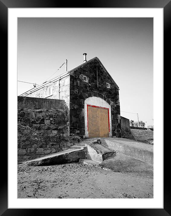 Ballygally boathouse Framed Mounted Print by Simon Curtis