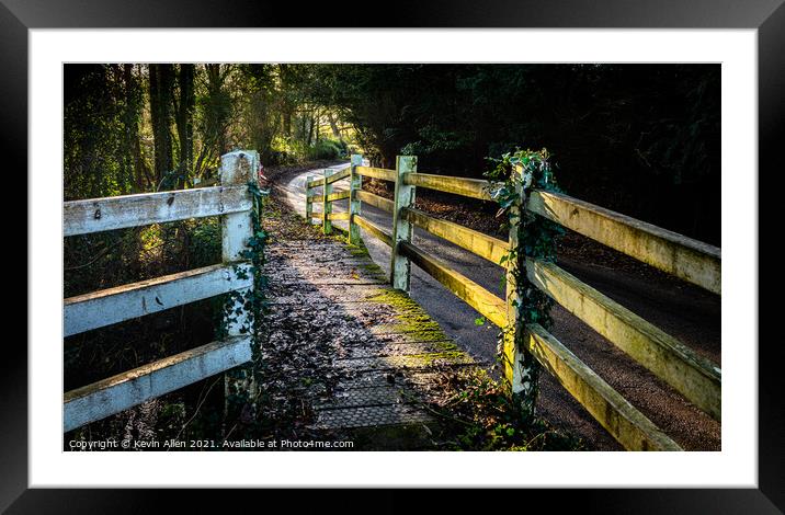 Footbridge over ford  Framed Mounted Print by Kevin Allen