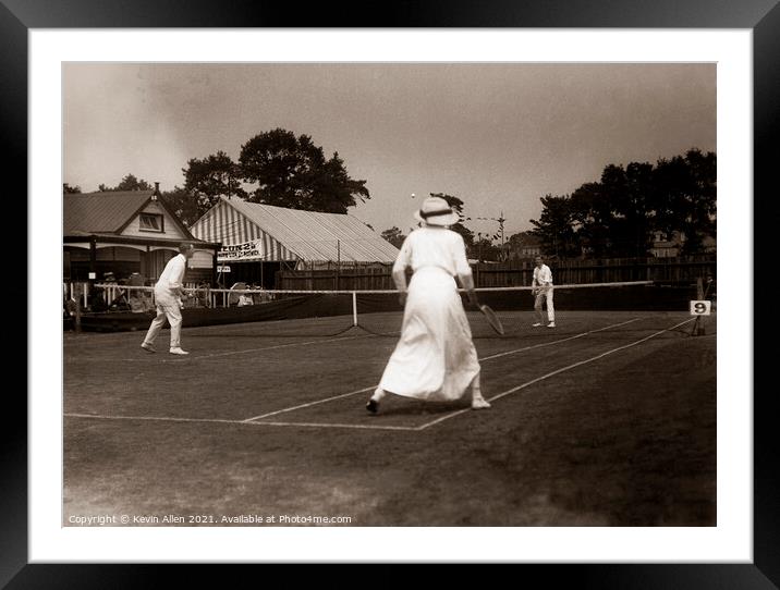 Vintage mixed doubles Tennis, original vintage neg Framed Mounted Print by Kevin Allen