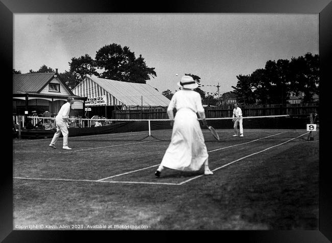 Vintage Tennis doubles , original vintage negative Framed Print by Kevin Allen