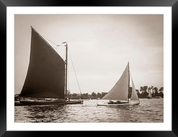 Vintage Sailing. original vintage negative Framed Mounted Print by Kevin Allen