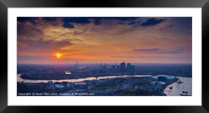 Sunset over London Framed Mounted Print by Kevin Allen
