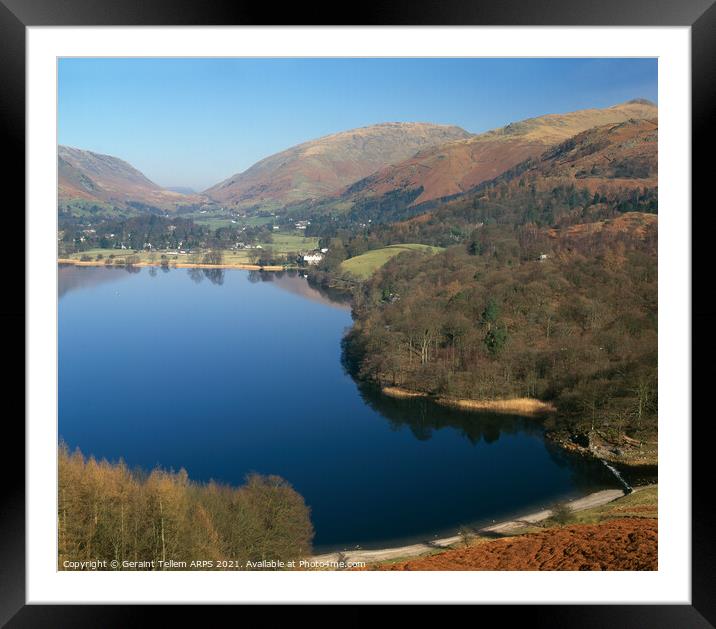 Derwent water in autumn, Lake District, Cumbria, UK Framed Mounted Print by Geraint Tellem ARPS