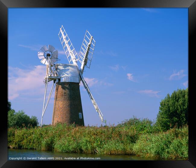 Turf Fen Windmill, Norfolk Broads, England, UK Framed Print by Geraint Tellem ARPS