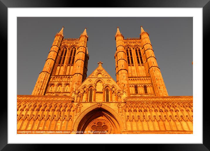 Lincoln Cathedral, West front, Lincolnshire, UK Framed Mounted Print by Geraint Tellem ARPS
