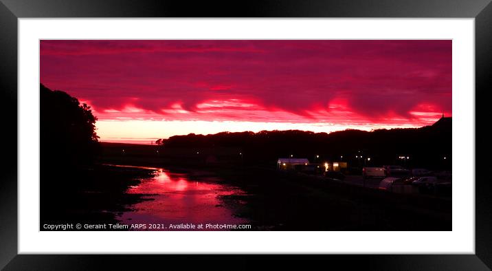 Sunset over river Wick, Wick, Caithness, Scotland Framed Mounted Print by Geraint Tellem ARPS