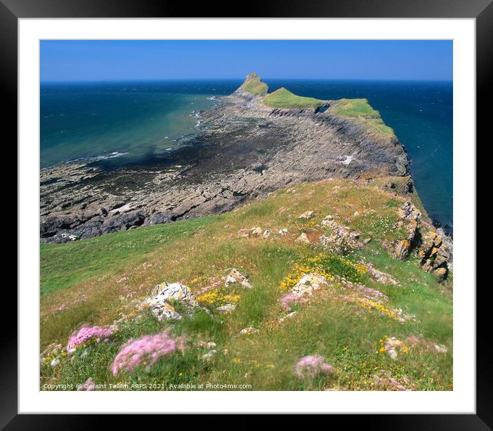 Worms Head, Rhossili, Gower, South Wales Framed Mounted Print by Geraint Tellem ARPS