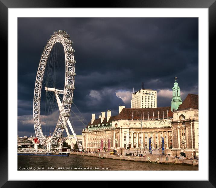 London Eye, London, UK Framed Mounted Print by Geraint Tellem ARPS