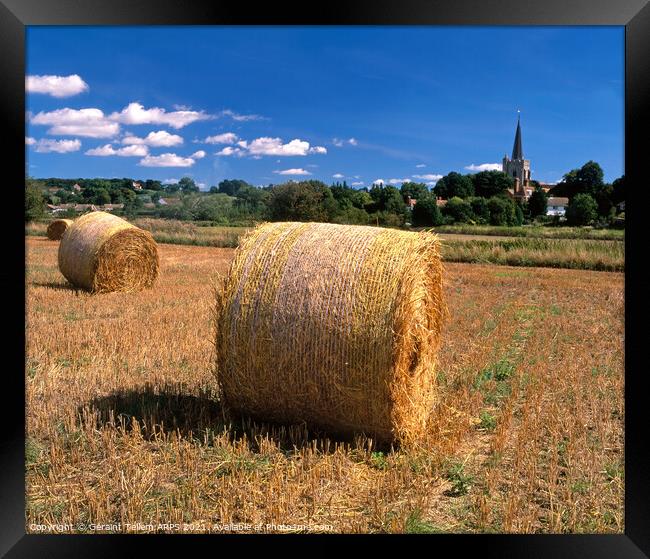 Hay Bales, near Witham, Kent Framed Print by Geraint Tellem ARPS