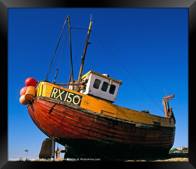 Fishing boat, Hastings, East Sussex, England, UK  Framed Print by Geraint Tellem ARPS