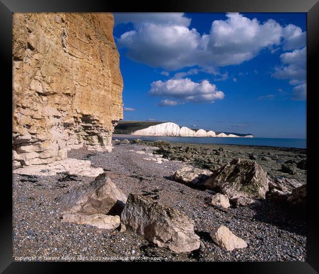Seven Sisters from Cuckmere Haven, East Sussex, England, UK Framed Print by Geraint Tellem ARPS