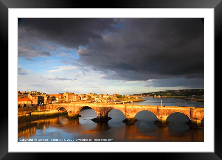 Old Bridge, Berwick-upon Tweed, Northumberland, UK Framed Mounted Print by Geraint Tellem ARPS