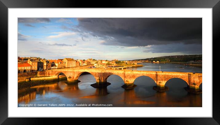 Old Bridge, Berwick-upon Tweed, Northumberland, UK Framed Mounted Print by Geraint Tellem ARPS