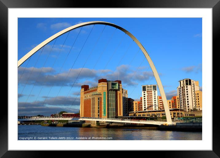Gateshead Millennium Bridge, Newcastle upon Tyne, England, UK Framed Mounted Print by Geraint Tellem ARPS
