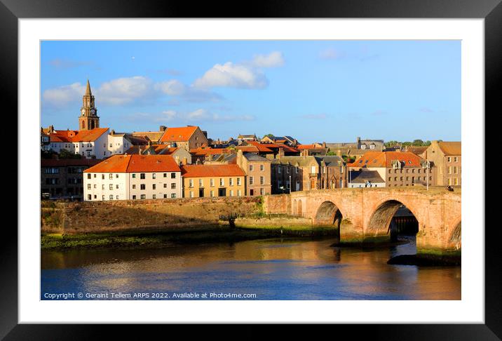 The Old Bridge and Tweed, Berwick upon Tweed, Northumberland, UK Framed Mounted Print by Geraint Tellem ARPS