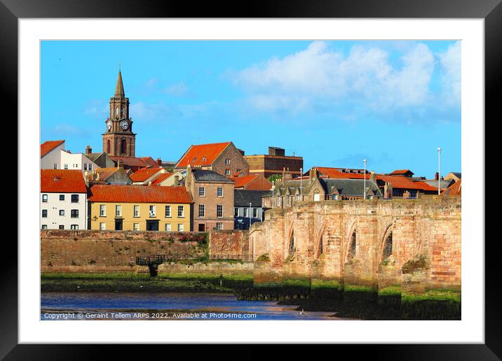 The Old Bridge and Tweed, Berwick upon Tweed, Northumberland, UK Framed Mounted Print by Geraint Tellem ARPS