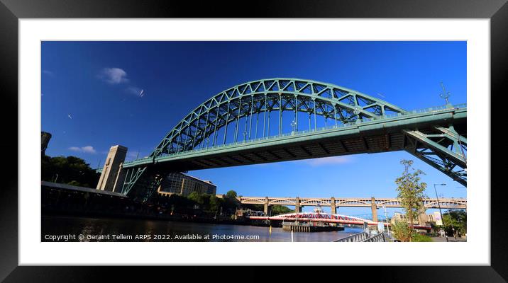 Tyne Bridges, early morning, Newcastle Upon Tyne, England, UK Framed Mounted Print by Geraint Tellem ARPS