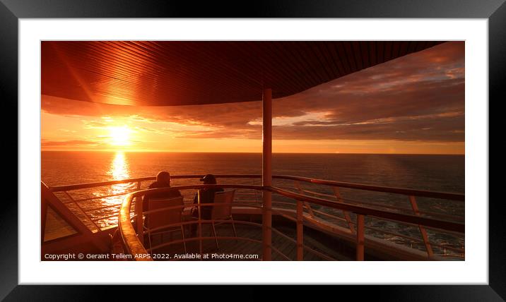Midnight sun off coast of Northern Norway Framed Mounted Print by Geraint Tellem ARPS
