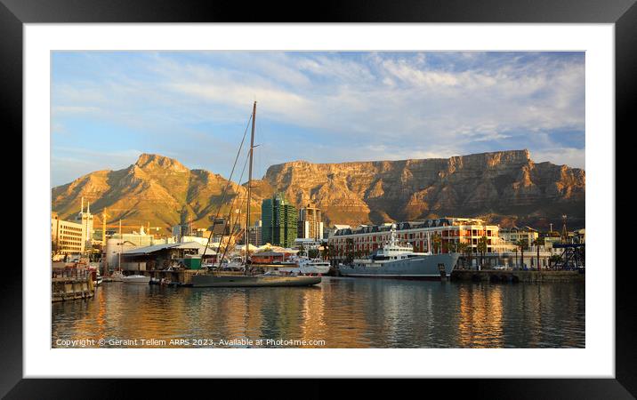 Table Mountain from the Waterfront, Cape Town, South Africa Framed Mounted Print by Geraint Tellem ARPS