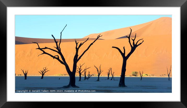 Dead Vlei desiccated trees, Sossusvlei, Namibia, Africa Framed Mounted Print by Geraint Tellem ARPS