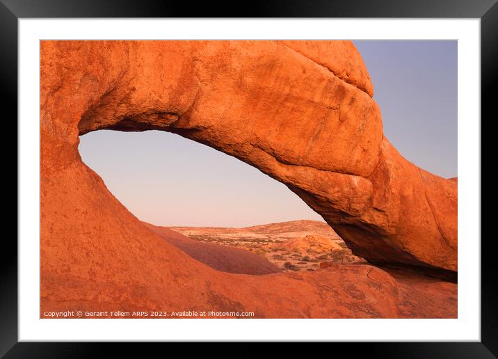 Granite rock arch, Spitzkoppe, Namibia, Africa Framed Mounted Print by Geraint Tellem ARPS