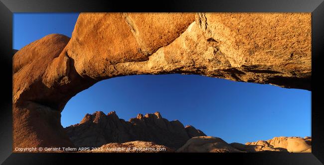 Granite rock arch, Spitzkoppe, Namibia, Africa Framed Print by Geraint Tellem ARPS
