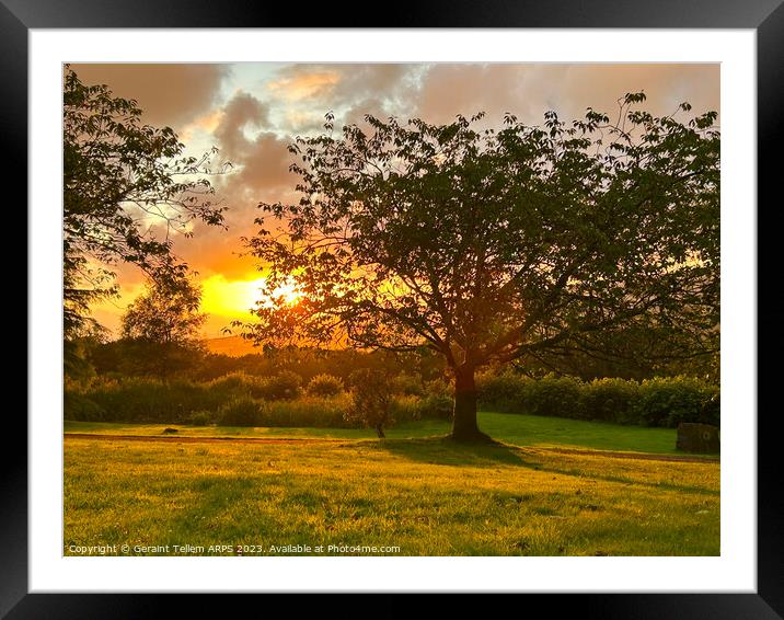 Sunset from Bedford Road, Cefn Cribwr, Bridgend, South Wales Framed Mounted Print by Geraint Tellem ARPS