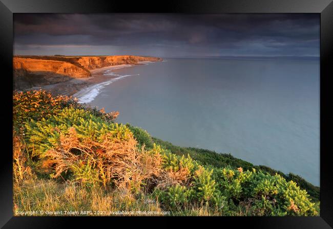 Looking towards Nash Point from Southerndown, Glamorgan Heritage Coast, South Wales, UK Framed Print by Geraint Tellem ARPS