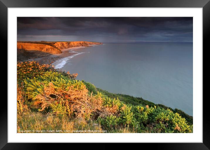Looking towards Nash Point from Southerndown, Glamorgan Heritage Coast, South Wales, UK Framed Mounted Print by Geraint Tellem ARPS