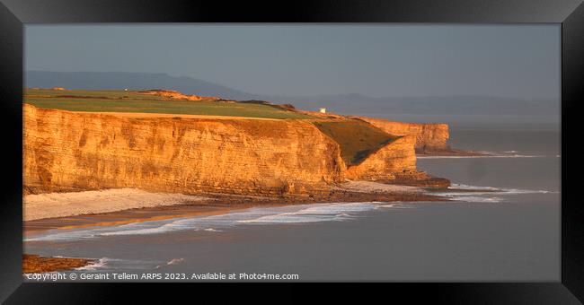 Looking towards Nash Point from Southerndown, Glamorgan Heritage Coast, South Wales, UK Framed Print by Geraint Tellem ARPS