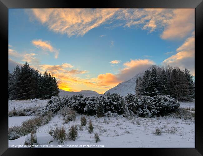 Buachaille Etive Mor in winter, Rannoch Moor, Highlands Scotland Framed Print by Geraint Tellem ARPS