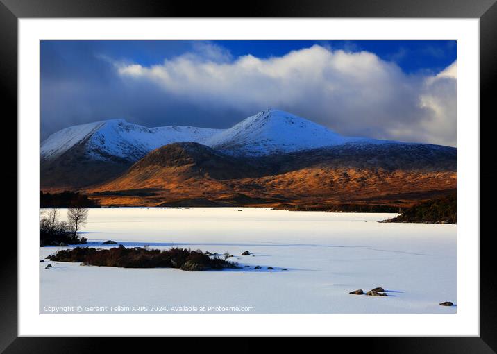 Rannoch Moor, Highland, Scotland in winter Framed Mounted Print by Geraint Tellem ARPS
