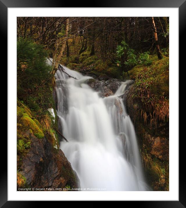 Waterfall, Assynt, Highland, Scotland Framed Mounted Print by Geraint Tellem ARPS