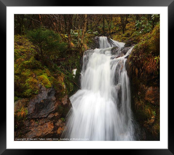 Waterfall, Assynt, Highland, Scotland Framed Mounted Print by Geraint Tellem ARPS