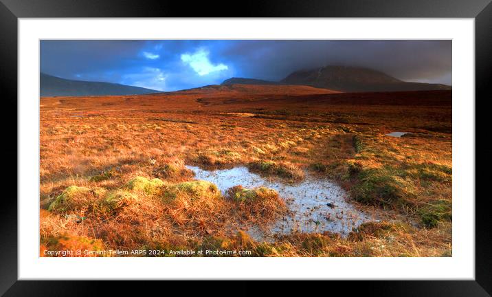 Moorland and mountain, Sutherland, Northern Scotland UK Framed Mounted Print by Geraint Tellem ARPS