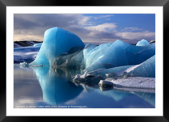 Icebergs, Jokulsarlon Glacier Lagoon, southern Iceland Framed Mounted Print by Geraint Tellem ARPS