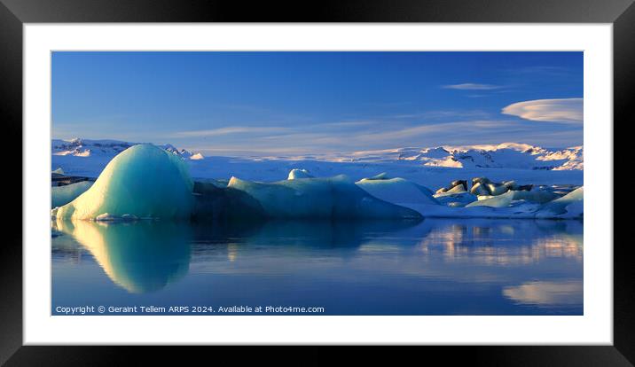 Icebergs, Jokulsarlon Glacier Lagoon, southern Iceland Framed Mounted Print by Geraint Tellem ARPS