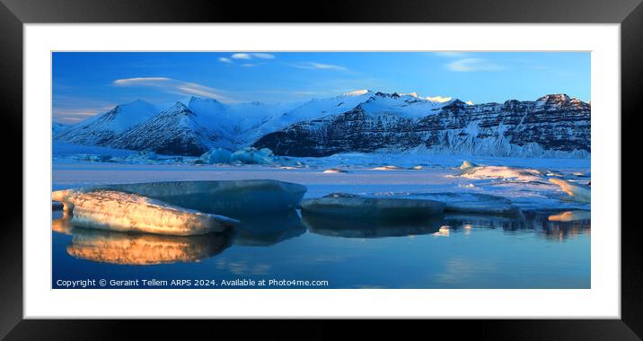 Jokulsarlon Glacier Lagoon, southern Iceland Framed Mounted Print by Geraint Tellem ARPS
