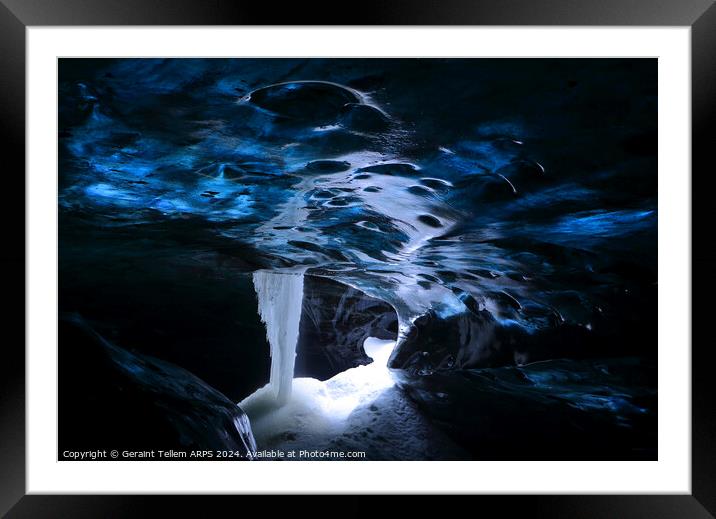 Ice cave, Jokulsarlon Glacier, southern Iceland Framed Mounted Print by Geraint Tellem ARPS