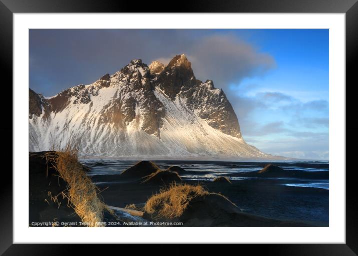 Vestrahorn mountain near Hofn, South East Iceland Framed Mounted Print by Geraint Tellem ARPS