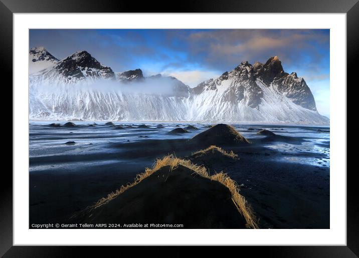 Vestrahorn mountain near Hofn, South East Iceland Framed Mounted Print by Geraint Tellem ARPS