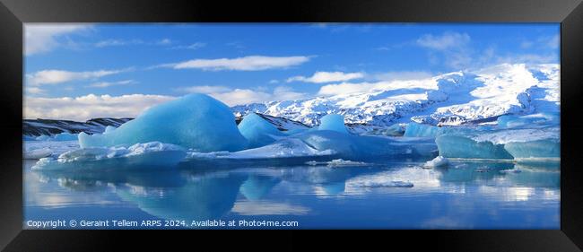 Jokulsarlon Glacier Lagoon, southern Iceland Framed Print by Geraint Tellem ARPS