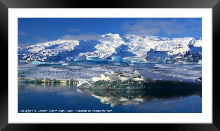 Jokulsarlon Glacier Lagoon, southern Iceland Framed Mounted Print by Geraint Tellem ARPS