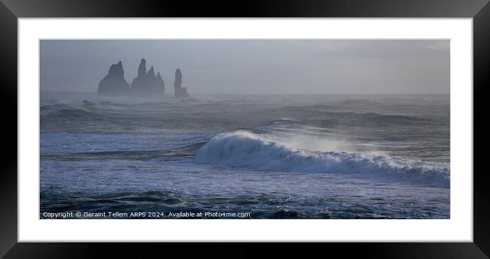 Surf at Reynisfjara Black Sand Beach, southern Iceland Framed Mounted Print by Geraint Tellem ARPS