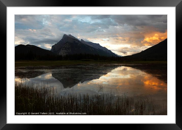 Mt. Rundle and Vermillion Lakes, Rocky Mountains,  Framed Mounted Print by Geraint Tellem ARPS