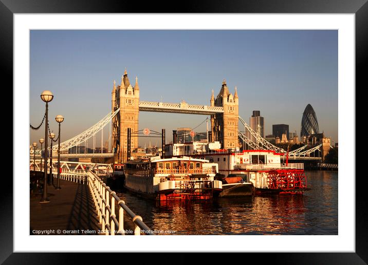Tower Bridge from Shad Thames, London Framed Mounted Print by Geraint Tellem ARPS